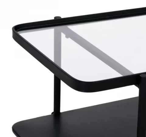 Consola de Hierro y Cristal Negro 70x34x75 Cm - IXIA (4)