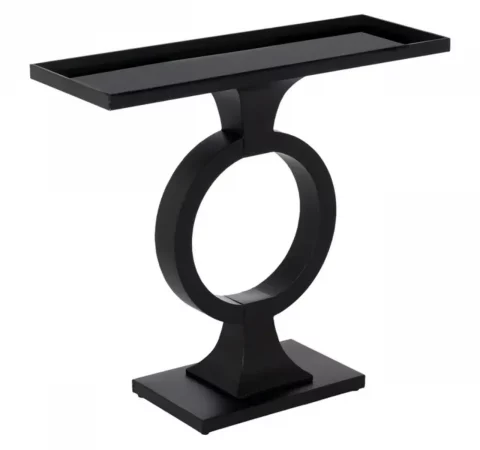 Consola de Hierro y Cristal Negro 90x32x80 Cm - IXIA (4)