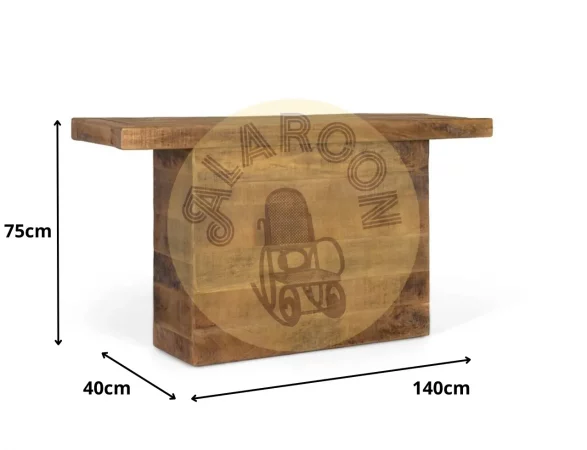 Consola de madera maciza de mango 140x40x75 cm-MOVIL (2)