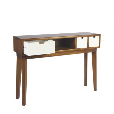 Consola en Madera de Mindi con 3 Cajones y 1 Hueco Colección Artic 110x30x80 Cm - Moycor (2)