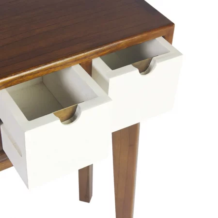 Consola en Madera de Mindi con 3 Cajones y 1 Hueco Colección Artic 110x30x80 Cm - Moycor (3)