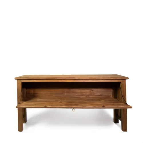Consola en Madera de Teka Reciclada con 1 Puerta 180x40x84 Cm - Moycor (2)