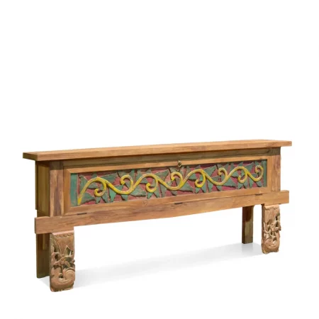 Consola en Madera de Teka Reciclada con 1 Puerta 230x45x90 Cm - Moycor (1)