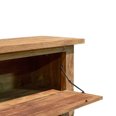 Consola en Madera de Teka Reciclada con 1 Puerta 230x45x90 Cm - Moycor (3)