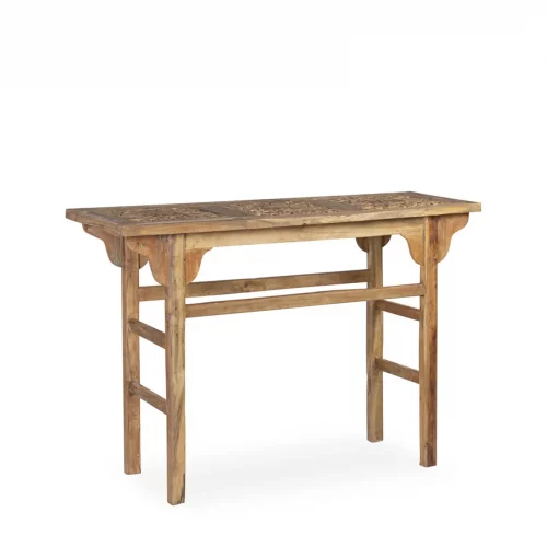 Consola en Madera de Teka Tallada 120x40x80 Cm - Moycor (1)