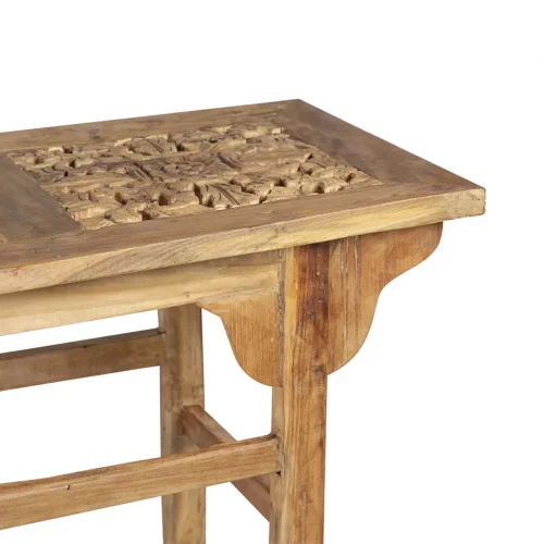 Consola en Madera de Teka Tallada 120x40x80 Cm - Moycor (2)
