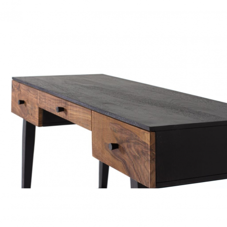 Escritorio 3 Cajones Madera Palisandro y Mango Base Metal - Giner y Colomer - 3