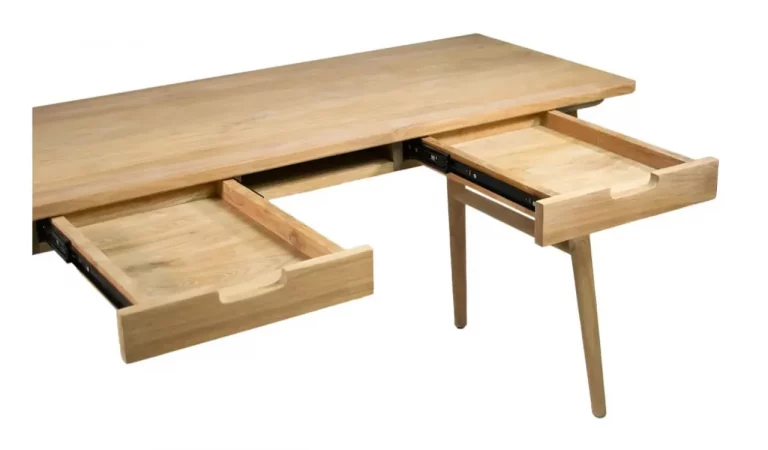 Escritorio Borneo 2 Cajones Madera De Teca 140x55x76 Cm - Moycor (2)