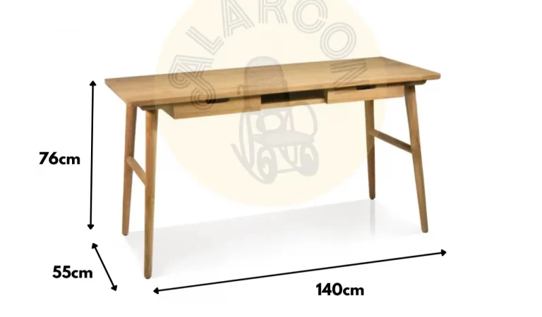 Escritorio Borneo 2 Cajones Madera De Teca 140x55x76 Cm - Moycor (3)