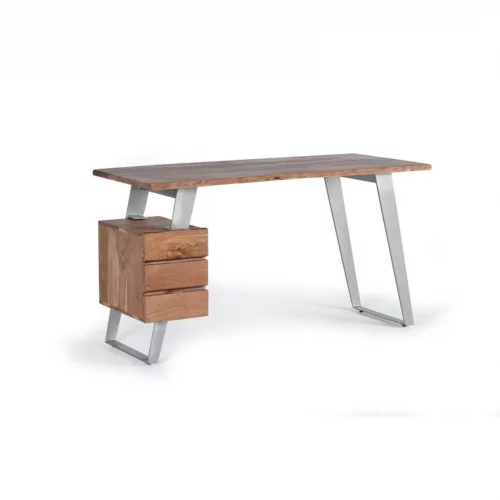 Escritorio Madera Acacia y Metal 3 Cajones Colección Contemporary 147x63x80 Cm - Giner y Colomer (5)