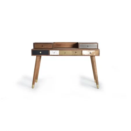 Escritorio Madera Mango 5 Cajones Distintas Texturas 130x45x88 - Giner y Colomer-4