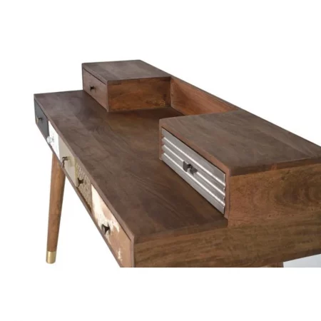 Escritorio Madera Mango 5 Cajones Distintas Texturas 130x45x88 - Giner y Colomer-5