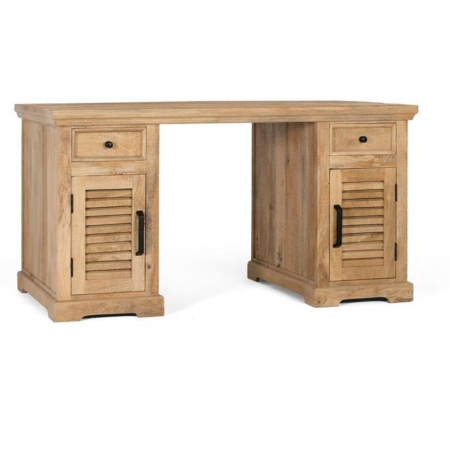Escritorio Madera Mango Natural 2 Puertas + 2 Cajones - Giner y Colomer - 1