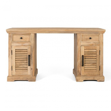 Escritorio Madera Mango Natural 2 Puertas + 2 Cajones - Giner y Colomer - 2