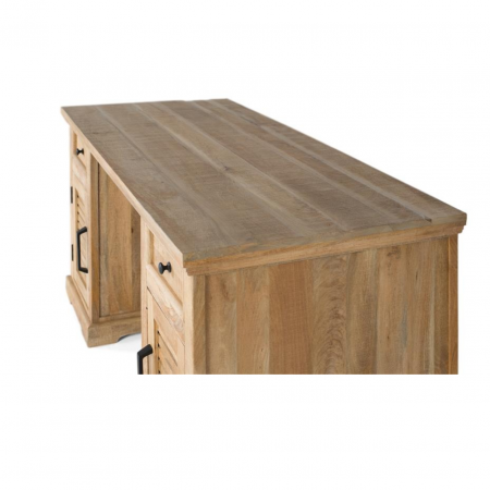 Escritorio Madera Mango Natural 2 Puertas + 2 Cajones - Giner y Colomer - 4