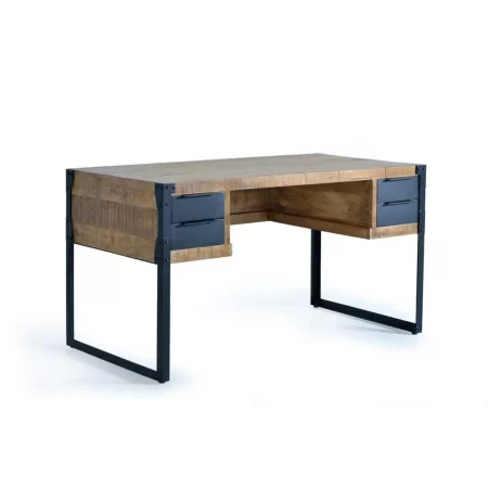 Escritorio Madera Mango y Base Metal 4 Cajones Metal 135x70x76 - Giner y Colomer-1