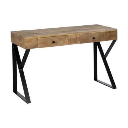 Escritorio Marrón Negro Madera Mango 120x50x77 Cm - IXIA (5)