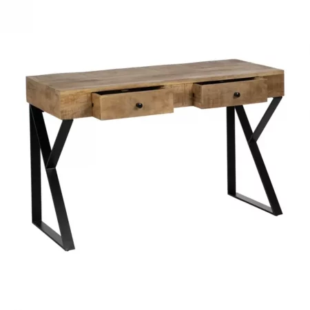 Escritorio Marrón Negro Madera Mango 120x50x77 Cm - IXIA (7)