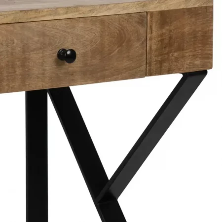 Escritorio Marrón Negro Madera Mango 120x50x77 Cm - IXIA (8)