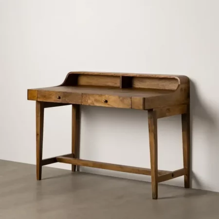 Escritorio Marrón Negro Madera Mango 122x62x90 Cm - IXIA (2)