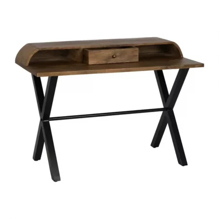 Escritorio Marrón Negro Madera Mango 125x62x90 Cm - IXIA (1)