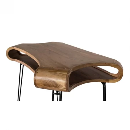 Escritorio de Madera Maciza de Acacia con Patas Metálicas - Giner y Colomer (2)