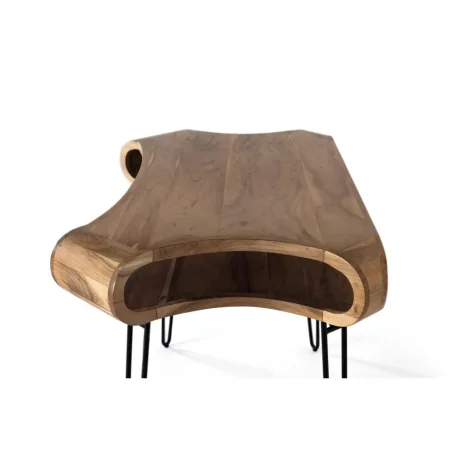 Escritorio de Madera Maciza de Acacia con Patas Metálicas - Giner y Colomer (4)
