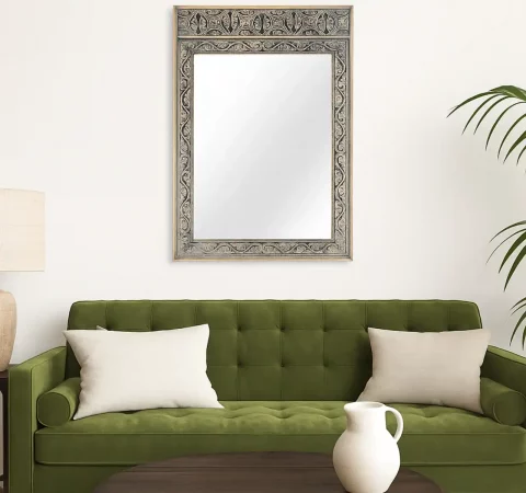 Espejo de Pared con Marco de Madera de Mango Tallada a Mano - 122x81 cm-MOVIL (3)