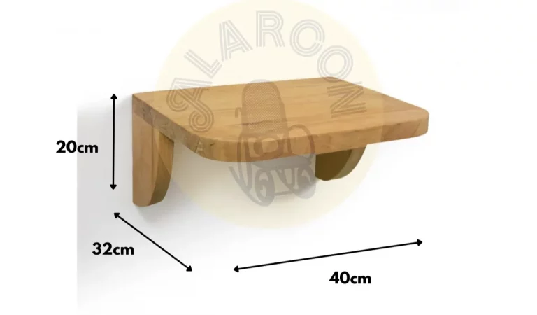 Estante Borneo Madera de Teca Natural 40x32x20 Cm - Moycor (4)