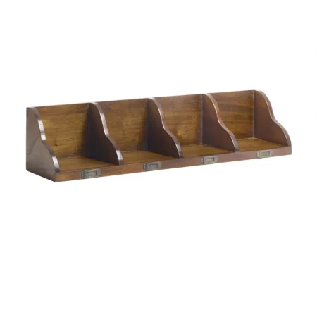 Estante STAR para CD'S de Madera Mindi con Detalles en Bronce - Moycor (1)