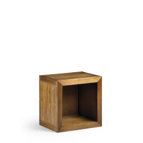 Estante en Forma de Cubo en Madera de Mindi Modelo Star 45x35x45 Cm - Moycor (1)