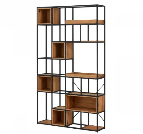 Estantería Madera de Abeto y Metal 122x25x210 Cm - Imori (3)