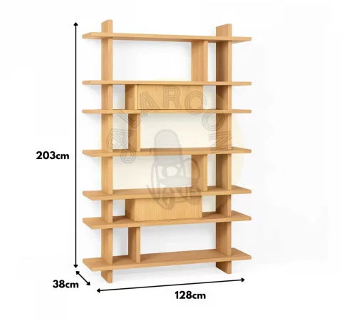 Estantería Madera de Caucho Salón 120x38x203 Cm - IXIA (2)