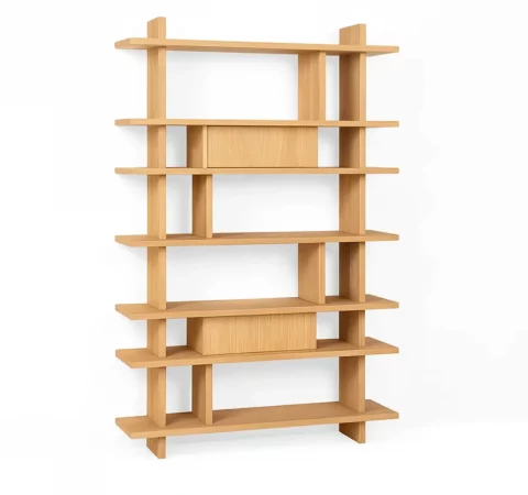 Estantería Madera de Caucho Salón 120x38x203 Cm - IXIA (3)