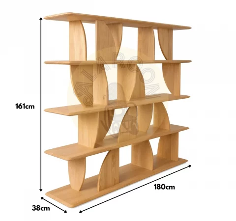 Estantería Madera de Caucho Salón 180x38x161 Cm - IXIA (3)