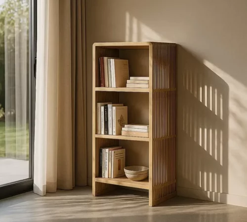 Estantería Madera de Teca Salón 54x35x116 Cm - IXIA (6)