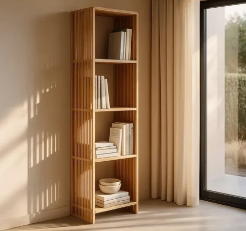 Estantería Madera de Teca Salón 54x35x190 Cm - IXIA (5)