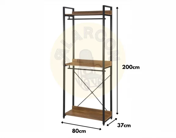 Estantería Nicodemus de Melamina y Metal 80x37x200 Cm - Imori (3)