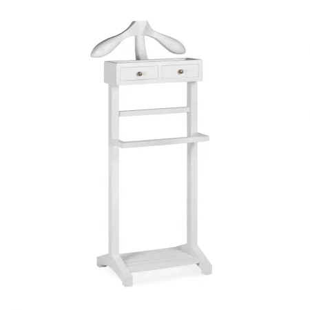 Galán de Noche Blanco 2 Pequeños Cajones Madera Mindi Colección Everest 45x35x120 Cm - Moycor (1)