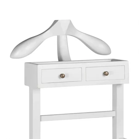 Galán de Noche Blanco 2 Pequeños Cajones Madera Mindi Colección Everest 45x35x120 Cm - Moycor (2)