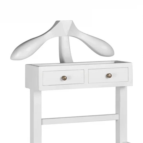 Galán de Noche Blanco 2 Pequeños Cajones Madera Mindi Colección Everest 45x35x120 Cm - Moycor (2)