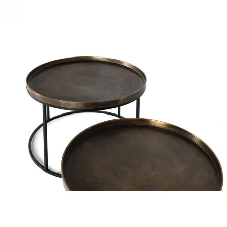 Juego de 2 Mesas Redondas Aluminio Patas de Hierro - Giner y Colomer (2)