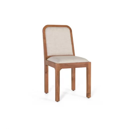 Juego de 2 Sillas Madera Acacia Tapizadas en Tela Cruda Colección Contemporary 45x58x91 Cm - Giner y Colomer (1)