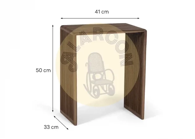 Juego de 3 Mesas Auxiliares de Madera de Teca Reciclada con Acabado Wengué – Diseño Ginger Joint-MOVIL (3)