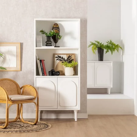 LIBRERÍA BLANCO DM-MADERA 80 X 40 X 175 CM-2
