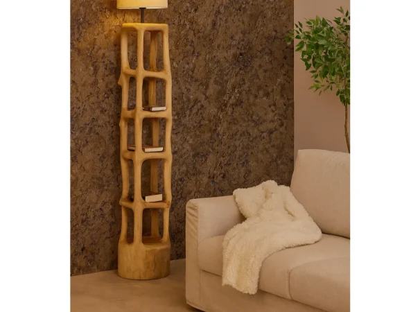 Lámpara de Pie Madera de Suar Natural 30Dx160 Cm - Imori (1)