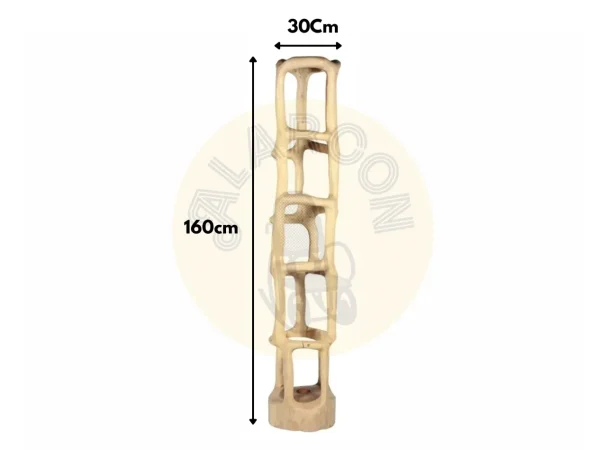 Lámpara de Pie Madera de Suar Natural 30Dx160 Cm - Imori (4)