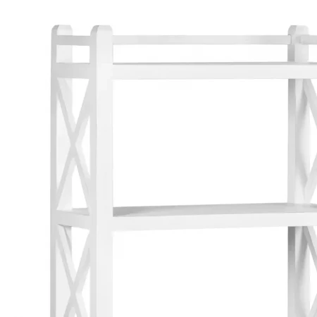 Librería Blanca 4 Estantes Madera Mindi Colección Everest 80x35x150 Cm - Moycor (2)