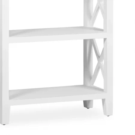 Librería Blanca 4 Estantes Madera Mindi Colección Everest 80x35x150 Cm - Moycor (3)