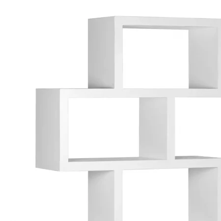 Librería Blanca Irregular 2 Cajones + 4 Huecos Madera Mindi Colección Everest 100x35x190 Cm - Moycor (2)